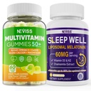50+ Multivitamin Gummy ומלטונין 60mg Bundle