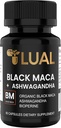 LUAL 30,000 מ"ג 30x כוח אורגני Maca שורש עם Ashwagandha - קפסולות שורש תפוחי אדמה שחור עבור גברים - 100% טהור אבקת Maca פרוana אורגני, Gelatinized, non-GMO - 60 טבליות