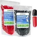 XPRS Nutra Size 1 Gelatin בנפרד קפסולות - 1000 Count Empty Pill כמוסות גלולה ריקה בנפרד ב Bags- ריקה גלולות עבור תוסף DIY (שחור / אדום)
