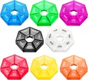 Ponpon 8pcs Pill Holder Box 7-Sided Portable Holder Box PillPSKer Medicine Planner (8 Corlor)
