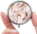 Mini Pill Box, Small Pill Box, Portable Pill Box, Sweet Pill Organer עבור ויטמינים, תרופות, שמן דגים ותוספים (Golden Marble)