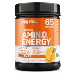 Optimum Nutrition Amino Energy - Pre Workout with Green Tea, BCAA, Amino Acids, Keto Friendly, Green Coffee Extract, אבקת אנרגיה - כתום Cooler, 65 משרתים (Packaging May Vary)