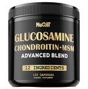 Glucosamine Chondroitin MSM עם Immune & Joint תמיכה תוסף 2000mg - Turmeric Curcumin Root, Boswellia, Elderberry, Echinacea ועוד - 120 קפסולות - בריאות העצם, גמישות ותמיכה כוח
