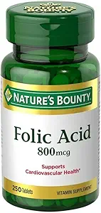 Folic Acid 800 mcg טבליות כוח מקסימלי, 4 בקבוקים (250 הרוזן)
