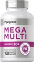 Piping Rock Multivitamin for Women 50 Plus | 100 Coated Caplets | Daily Multi ויטמין & מינרלים לנשים | Non-GMO, Gluten Free Supplement