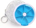 גלולת טיולי גלולות עבור Purse Portable Medicine מקרה Small Weeks Pill Box עבור ויטמינים / שמן שמן שמן / פילס / Supplements (כחול +Bag)