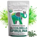 אורגני Spirulina Chlorella טבליות - 50 משרתים - 2in-1 Superfood Algae תוספת לתמיכה טבעית Immune, Detox and Energy Boost. Broken Cell Wall. אורגני Chlorophyll אספרולינה