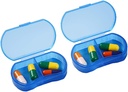 2PCS Pill Case מארגנת גלולות קטנות Pocket Holder, Daily AM & PM Containers, Medicine Holder, אידיאלי עבור תרופות, ויטמין, תוסף מושלם עבור נסיעות, אידיאלי עבור Purse