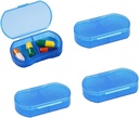 2PCS Pill Case for Purse Small 4PCS Pill Organer Portable Travel Daily Pill Containers AM & PM Mini Pill Box, שמן דגים, תוסף Holer