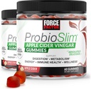 FORCE FACTOR ProbioSlim Apple Cider Vinegar Gummies, 2-Pack, with Organic Apple Cider Vinegar and LactoSpore Probiotics and Prebiotics to Support Digestion, Metabolism, and Immune Health, 120 Gummies