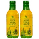 Forever Living - Aloe Vera Juice - Lemon Lime Flavor with Pure Leaf Gel - Supports Digestion and Immunity - 1L כל אחד (Pack of 2)