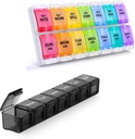 2 Pack Weekly Pill מארגנת, Sukuos Large Daily Pill Case 7 Day for Pills/Vitamin/Fish Oil/Supplements, BPA Free Medicine Productionser Box