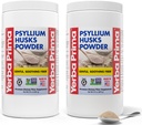 Yerba Prima Psyllium Husks אבקת - 24 oz (Pack of 2) - Unflavored - Fine Ground - תוסף סיבים טבעיים עם Soluble & Insoluble סיבים