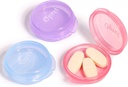 Opret Small Pill Box (3 Pcs), ערכת גלולה חמודה עבור Pocket Purse briefcase Travel Pills Box Storage Container Earplug Case (Rose & Blue & Purple)