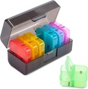 Zoksi Weekly Pill מארגנת 2 פעמים ביום, Black 7 Day Am Pm Pill Box, Daily Am Pm Pill Productionser 7 Day, Portable Pill Case, Weekly Pill Box for Fish Oils, ויטמין, תוסף