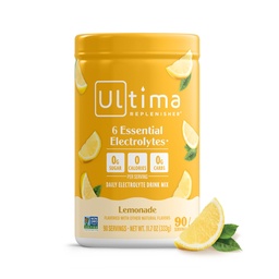 Ultima Replenisher Daily Electrolyte אבקת משקאות Mix - סוכר חינם - Lemonade, 90 משרתים - אבקת הידרה עם 6 Key אלקטרוליטים ו- Trace מינרלים - Keto Friendly, טבעוני, non-GMO