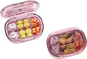 Small Pill Box, Moisture Proof Pill Case, Travel Pill Organer for Pocket Purse, Daily Portable Medicine, Fish Oil, תוסף (Pink)