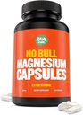 "No Bull" Magnesium קפסולות, מגנסיום ייחודי Citrate ו Oxide פורמולה עבור שינה ורגיעה, Magnesium Pills כדי למנוע כאבי שרירים וספאם, Magnesium Oxide Citrate, 500 גרם