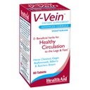 HealthAid V-Vein, Beneficial Foodsents for Healthy Circulation for Legs and Feet, 60ct, Once Daily, Contains גינקו, Grape Seed, ויטמין C ו- Bilberry, טבעוני