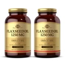 Solgar Flaxseed Oil 1250 מ"ג - 100 Softgels, Pack של 2 - ריכוז מקור צמחי של אומגה 3 אלפא-לינולic Acid (ALA) - Non-GMO, Gluten Free - 100 שרתי Total