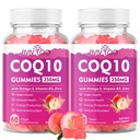 2 Pack CoQ10 Gummies 250 מ"ג, Plus אומגה 3, ויטמין B3 & Zinc, Magnesium - High Absorption Coenzyme Q10 תוספי עבור בריאות הלב, אנרגיה סלולרית ותמיכה אנטי-חמצן, 120 הרוזן ספירה