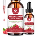 (2 Pack) Magnesium Glycinate נוזל טיפות עם Citrate & Taurate - גבוה Absorption 1000 מ"ג נוזל Magnesium Complex עם D3, GABA, L-theanine עבור Cognition, שריר ו Focus, Raspberry Flavor - 30mL