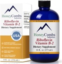 HoneyCombs ויטמין B2 Riboflavin תוספת נוזל טיפות - ויטמין B2 עבור גברים ונשים - לשמור על בריאות העיכול, מערכת העצבים, שיער, עור, ציפורניים - ויטמינים נוזלי טבעוני (16 Fl oz)