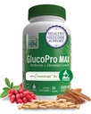בריאות Thru Nutrition GlucoPro מקס - עם 1,500 מ"ג Berberine, Chrominex + Chromium, ו 1000 מ"ג Cinnamon | טבעוני, Non-GMO, Gluten Free | חבילת 9090
