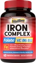 ברזל מורכב 60 קפסולות ו 6 ב 1 Magnesium Complex תוספי 120 קפסולות, non-GMO, Gluten Freeten Free