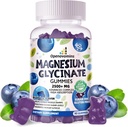 Magnesium Glycinate Gummies 2500mg - סוכר חינם Magnesium Potassium תוספת עם ויטמין D, B6, CoQ10 עבור Calm Mood & Sleep Support - 90 Blueberry חניכיים