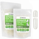 XPRS Nutra טבעוני גודל 1 בנפרד קפסולות - 100 Count Clear Premium ריקה קפסולות נפרדות ב Bags - Pills 1 ריקה עבור תוסף DIY