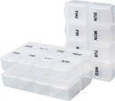Serfeymi Weekly Pill Productionser 3 Pack Medicine מארגן Travel Pill Box 7 Day Pill Case for Purse Pill Container Pill Container Pill Holder Daily Pill Boxs מארגנת עבור תרופות, ויטמין, תוספת של תוספי מזון