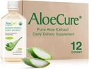 AloeCure USDA אורגני Aloe Vera Juice מיוצר בתוך 12 Hrs של קציר - טהור Aloe Juice Natural Digest תוסף לתמיכה Digestion, Immune System ו Balanced Stomach Acidity, 12 x 500 מ"ל בקבוקים