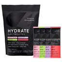 מחקר ספורט ® Hydrate Electrolytes אבקת Packets - Sugar-Free & Flavored באופן טבעי עם ויטמינים, מינרלים, מים קוקוס - תמיכה הידרה - 32 Packets - Variety Pack