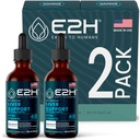 E2H Liver תומך תוספת של חלב Thistle - Liver Health Formula - Artichoke Extract, Dandelion Root, Chanca Piedra ועוד - Absorbent נוזל פורמולה (2 בקבוקים)