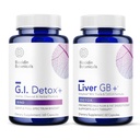Biocidin G.I. Detox+ Gentle Binder & Liver GB+ Gallbladder Liver Support - Help Optimize Toxin Removal & Fat Digestion - Activated Charcoal, Zeolite, TUDCA & Bitter Herbs (2 Products)