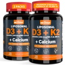 ויטמין D320,000 IU + K2 ויטמין (MK4 & MK7) 200mcg + Calcium Citrate, Optimal ויטמין D3 K2 Softgel - עצם חזק ושרירים, Calcium Absorption, Helping ויטמין D Deficiencies, Easy to Swallow, 2PackK2 Softgel - חזק העצם & שריר, Calcium Absorption, Helping ויטמין D Deficiencies, Easy to Swallow, 2Pack