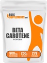 BulkSupplements.com Beta Carotene אבקת - Beta Carotene תוסף, ויטמין A תוסף עבור Immune ו- Vision Support - Gluten Free, 900 מ"ג לשרת, 250g (8.8 oz) (Pack of 1)