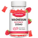 Magnesium Glycinate Gummies, High Absorption Magnesium Glycinate תוספי מזון להרגעה, פטל צ'יפס למבוגרים וילדים, 60 Count