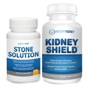 קפסולות של פתרונות סטון - Natural Dissolver, Kidney Stone Support & Kidney ניקויser, 60 משרתות + Kidney Shield 120 Caps Kidney תוסף כדי לתמוך בתפקוד Kidney הרגיל ולתמוך Kidney Health