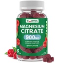 YUM-V'S Magnesium Citrate Gummies - 900 מ"ג גבוה Absorbable Magnesium Gummies for Women & Men כדי לתמוך Nerve, השרירים & Enme Function - Gluten-Free, כשר ו- Raspberry Flavor (90 Count)