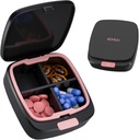 Daily Pill Box 4 Times a Day, Small Pill Case, Travel Pill Organer, 4 השוואתיות קומפקטיות Portable Pill Container Holder עבור ויטמין, תרופות, תוסף, שמן דגים, ורוד