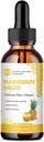 M Inch Magnesium Glycinate נוזל, High Absorption Magnesium נוזל טיפות עם Cellulose סיבים, Bromelain, ויטמין B6, C, D, Zinc, Magnesium תוסף לילדים ומבוגרים, Pineapple Flavor, 1 Packelain, 1 Pack