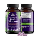 Black Elderberry קפסולות | 180 Count | Sambucus Elderberry ויטמינים, non-GMO, Gluten Free, Organic Elderberry Extractis Sbucus Nigra
