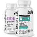 נוער & Tonic Menopause & PMS תמיכה לנשים באמצעות איזון Estrogen Metabolism - 90 Pills with DIM Black Cosh Red Clover Dong Quai Soy Isoflavones