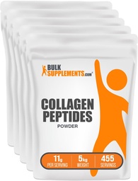 BulkSupplements.com Collagen Peptides אבקת Bovine Collagen, אבקת קולאזן תוסף - hydrolyzed & Gluten חינם, 11g לכל משרת, 1kg (2.2 lbs) (Pack of 5)