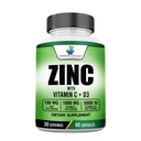 American Standard Supplements Zinc 100mg, Vitamin C 1000mg, and Vitamin D3 5000 IU (125mcg) Per Serving - Gluten Free, Non-GMO, 60 Capsules, 30 Servings