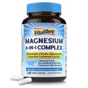 Magnesium Complex תוסף 6 ב 1, 1160mg Chelated Magnesium עבור Max Absorption, לעזור עם שינה טובה, הירגעות ו Nerve Calm, 240 קפסולות טבעוניות, Non GMO & Gluten חינם חינם חינם חינם