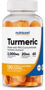 חניכיים רעילות Turmeric 000 מ"ג Tumeric לשרת (120 חניכיים) - 60 משרתים