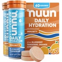Nuun Immunity Electrolyte Tablet עם ויטמין D, C, E, & A, ג'ינג'ר, Elderberry, Magnesium & 4 אחרים אלקטרוליטים חיוניים, טבעוני, Blueberry Tangerine & Orange Citrus, 4 Pack (40 משרתים Total)